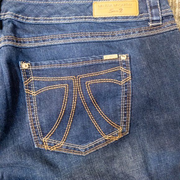 Melissa McCarthy Womens Size 24W Jeans Seven7 Classic Boot Cut Dark Wash Denim - Picture 7 of 8